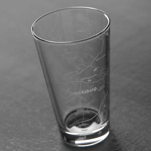 Blacksburg VA Map Pint Glass