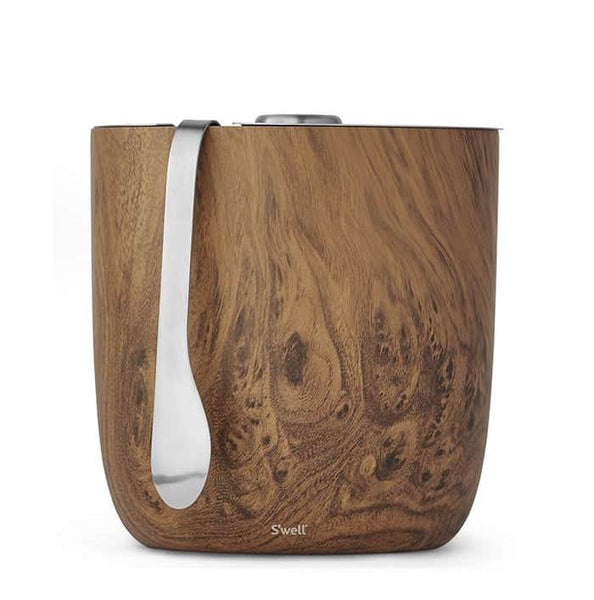 Ice Bucket + Tongs - Teakwood