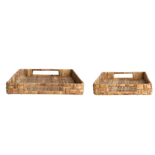 Decorative Hand-Woven Rattan Tray, 2 sizes