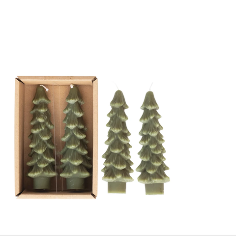 Tree Shaped Taper Candles, Set of 2
