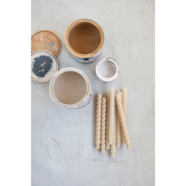 Unscented Twisted Taper Candles - Cream