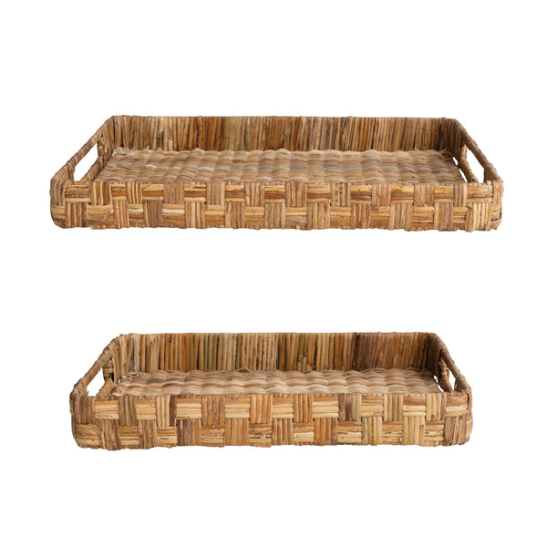 Decorative Hand-Woven Rattan Tray, 2 sizes
