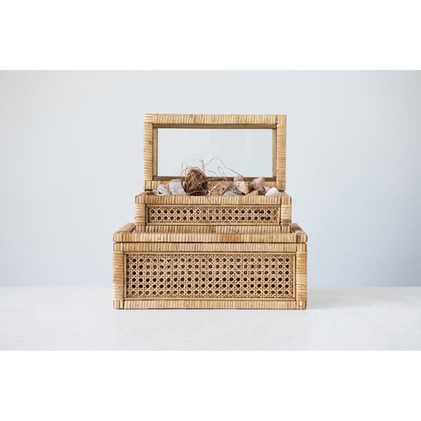Display Boxes with Glass Lids, 2 sizes